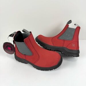 NWT Moxie Trades Women's Sz 6.5 Red Angelina Composite Toe Work Boots Chelsea